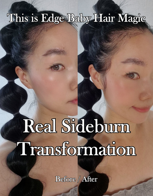 EdgeBabyHair™ - Sideburn Baby Hair Patch, Instant Face-Slimming & Natural Hairline Cover for Trendy Looks